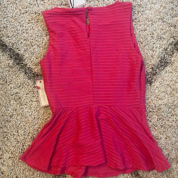 Women's Pink Peplum Top - Picture 2 of 3